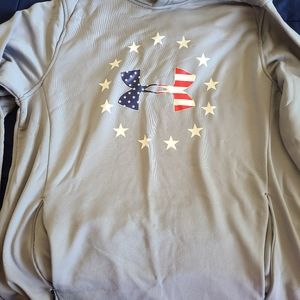 Under Armour Hooded Sweatshirt, XL, Grey